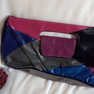 Color Block Vinyl Clutch Purse